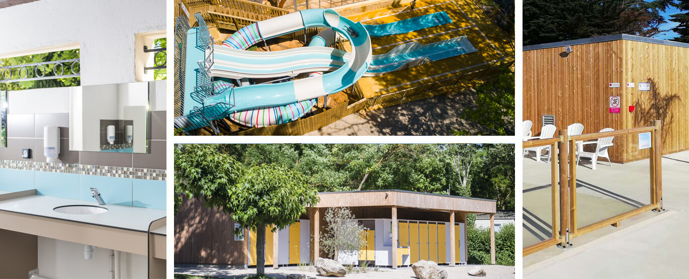 Réalisation de bloc sanitaire pour camping, de rénovation de sanitaire, de parc aquatique et de restaurants