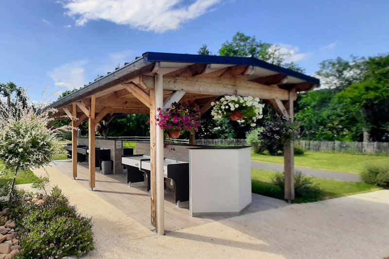 Construction parc aquatique aménagement bois HPA Camping - Plein Air ECO Concept